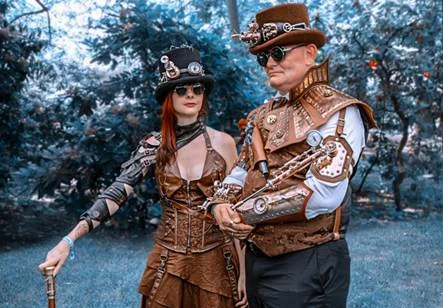 A person and person in steampunk clothing

AI-generated content may be incorrect.